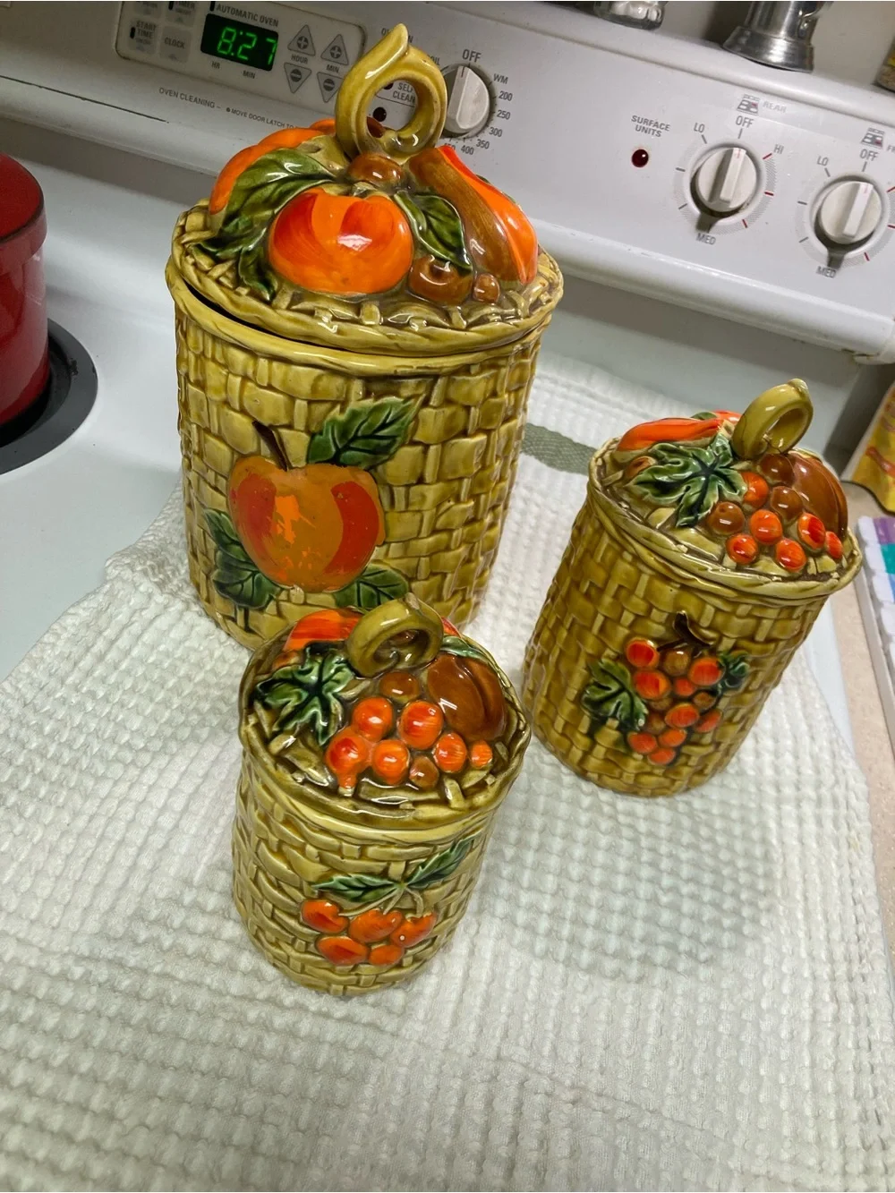 Ceramic Fruit Basket Canister Set – Yellow and Orange
